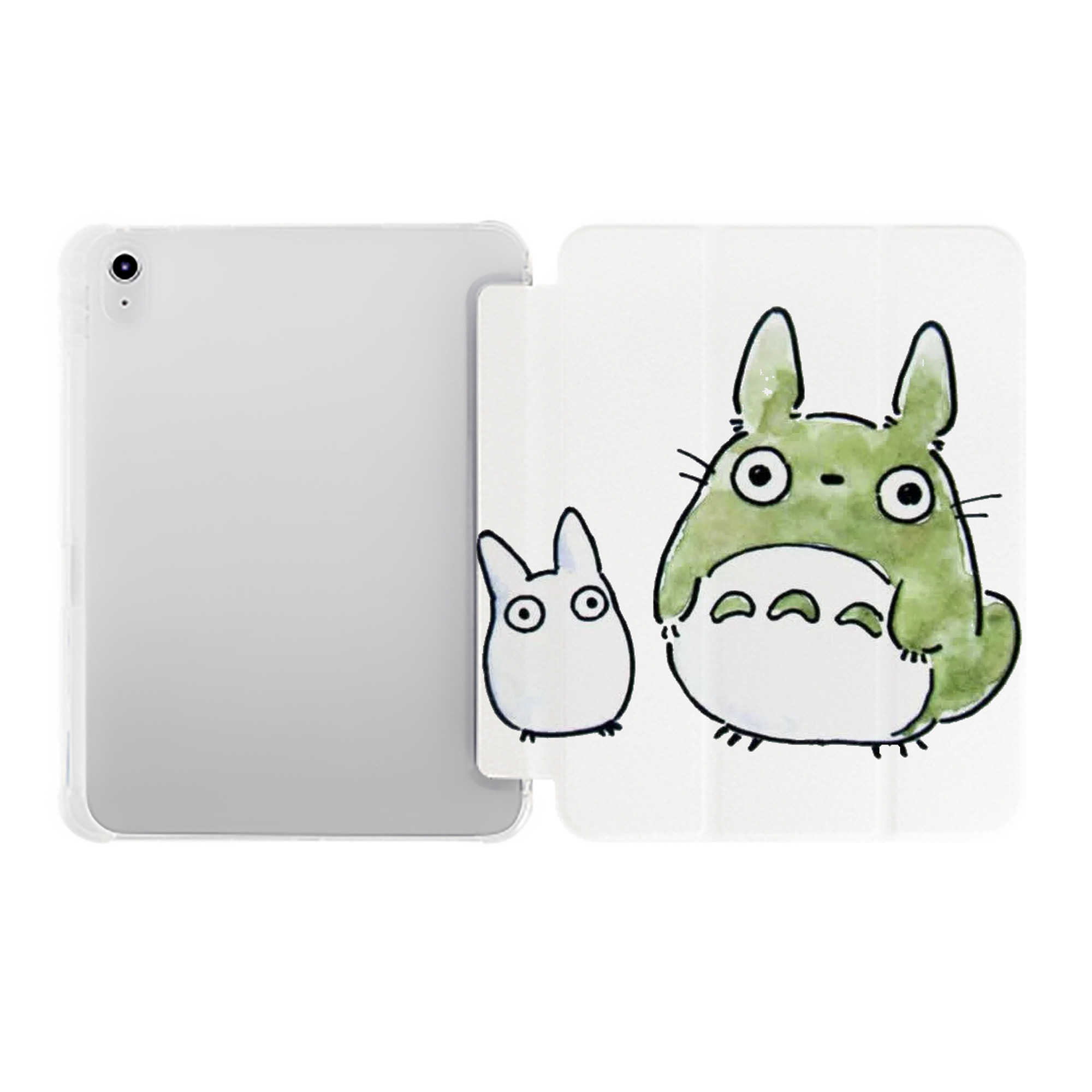 （画像用） となりのトトロ 草壁メイ 草壁サツキ My Neighbor Totoro Satsuki Kusakabe Mei Kusakabe IPad ケース ペン収納付き 三つ折りスタンド PUレザー×シリコン 対応機種9.5/10.5/10.9インチ